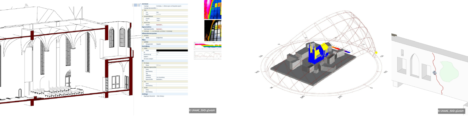 Längschnitt der Kirche durch das BIM-Programm